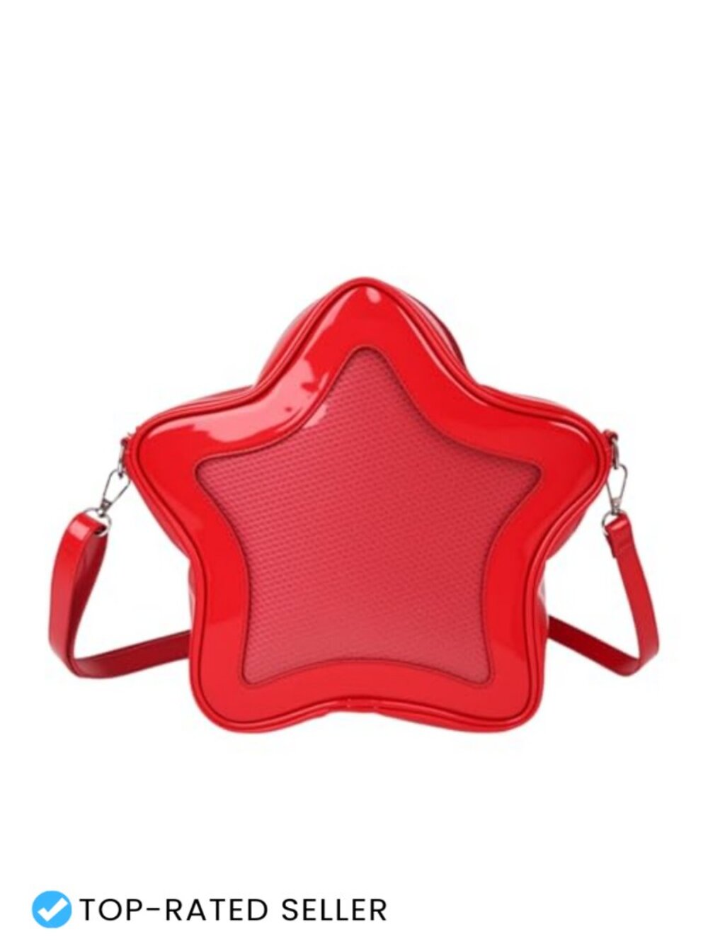 Star Shape Ita Bag Pins Display Crossbody Backpack PU Leather Y2K Cute Handbag